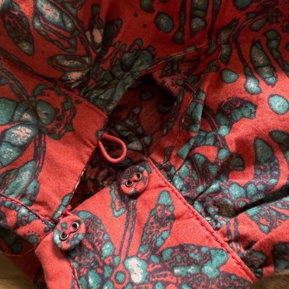 Ulla Johnson Anise Quilted Lace Up Back Crop Top in Clementine Size 2 Cotton - Picture 7 of 10